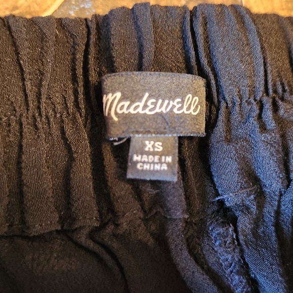 Madewell Crinkled Crepe Black Pull On Crop Pants Size XS - Picture 5 of 10